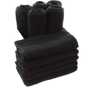 aztex Hairdressing Towels, Salon Towels, Hand Towels, 50 x 85cm - Black (Pack of 10)