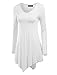 Made By Johnny MBJ WT737 Womens Long Sleeve Handkerchief Tunic L White