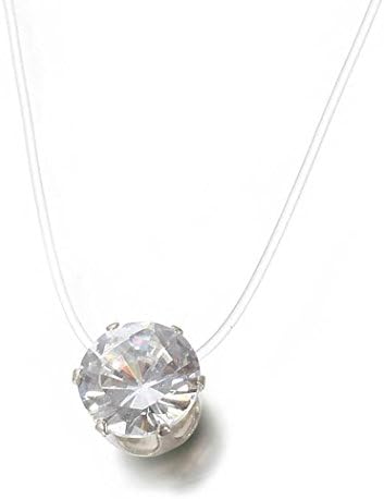 Didade Women Rhinestones Necklace Invisible Transparent Fishing Line Chain Pendant Necklace Jewelry Gift