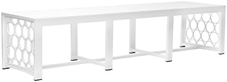 Parkview Cast 74" Dining Bench, SPECTRUM MUSHROOM-Textured White Frame