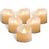 Homemory Timer Tea Lights Bulk, Lasts 2X Longer, Set of 12 Realistic Flameless Candles, Flickering Bright LED Tealights Candles, Warm White, 1.57'' D x 1.37'' H, Ideal for Valentine's Day Decor
