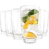Vikko 16.4 Ounce Water Tumblers | Large All Purpose Drinking Glasses – Thick and Durable Construction – Beautiful Design – Heavy Base – Dishwasher Safe– Set of Six Tall Glass Tumblers