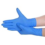 XGao Medium Disposable Gloves, 50pcs Nitrile Rubber