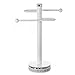 Creative Scents Mirror Damask Countertop Towel Stand, Fingertip Towels Holder- Free Standing Rack, (Gray & White)