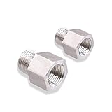 G1/2 Inch Female To NPT1/2 Inch Male Threads Adapter Shower Fixture 304SS Material Sink Faucet Stainless Steel 2 Pack