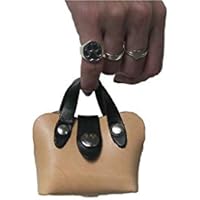 Mini bolso de mano para bolsa de desechos de perro en cuero marrón