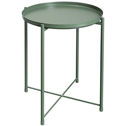 Amazon.com: HollyHOME Tray Metal End Table, Sofa Table ...