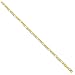 The Bling Factory 4mm High-Polished 0.25 mils (6 microns) 14k Yellow Gold Plated Flat Figaro Chain Bracelet, 8 inches