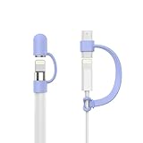 Apple Pencil Cap Holder - MoKo Premium Soft Silicone Elastic Apple Pencil Cap Holder Pen Keeper Cover, Light PURPLE (2 Pieces Included)