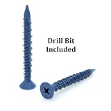 100 Qty 3/16" x 1-3/4" Flat Head Phillips Diamond Tip Concrete Screws to Anchor Masonry, Block & Brick (BCP481)