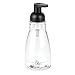 mDesign Round Plastic Refillable Foaming Hand Soap Dispenser Pump Bottle for Bathroom Vanities, Kitchen Sink, Countertops - 2 Pack - Clear/Matte Black
