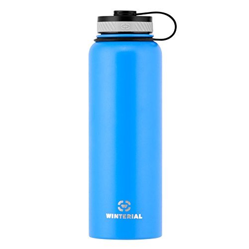 Winterial 40-Ounce (Oz) Insulated Water Bottle, Double Walled HOT and Cold, Vacuum Sealed, Blue, Thermos - Thumbnail 3