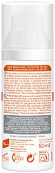 Sunnique - Fluido Facial Solar Anti-edad FPS 50+, con Ácido Hialurónico, Protección Muy Alta UVB + UVA e IR-A, Anti Arrugas y Anti Manchas, Fórmula con VitEox 80, Para Cara y Escote - 50 ml