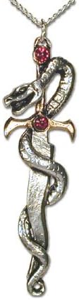 Dagger of Sesa Snake Pendant Necklace