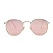ZOGEEN Classic Metal Frame Round Circle Mirrored Sunglasses Men Women Glasses 3447 (Gold&Pink)