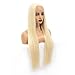 ATOZWIG Kanekalon Fiber 13x6 Inch Long Parting Sythetic Glueless Lace Front Wigs,Pre Plucked Hairline Bleached Knots African American Wig Blonde Wigs