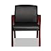 Alera ALE Reception Lounge Series Guest Chair, Cherry/Black Leather