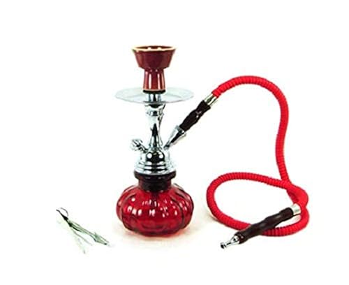 Hookah Shisha Nargila Smoking Water Pipe Bong Glass Tobacco 1 Hose Bowl Set  RED Color in Saudi Arabia