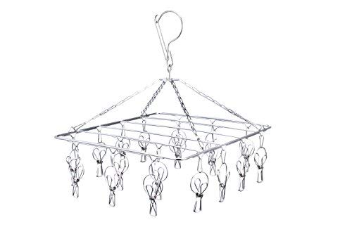 Pro Chef Kitchen Tools Laundry Drying Rack - Rectangle Hanging Clothes Dryer with 18 Clothes Pins - Hangers with Clips - Retractable Clothesline - Mitten Drying Rack - Indoor Outdoor Laundry Hanger - Thumbnail 3