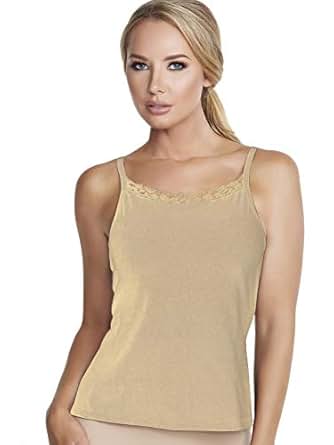 Alessandra B Lace Trim High Neck Camisole with Underwire Bra at Amazon Womenâs Clothing store: