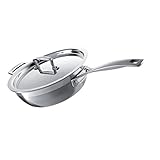 Le Creuset Tri-Ply Stainless Steel 3-1/2-Quart Covered Chef's Pan