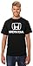 JH DESIGN GROUP Men's Honda Auto Logo T-Shirt a Short Sleeve Black Crew Neck Shirt (XL)
