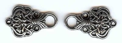 Saga Pewter Bodice Ties - Each Side 1" Wide X .75" Tall
