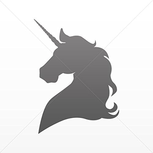 Decal Stickers Unicorn Durable Racing Motorbike Waterproof R Gray Dark (4 X 2.96 Inches)