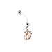Pierced Owl 14GA Bioflex Stainless Steel Dangling Baby Feet Maternity Pregnancy Belly Button Ring (Rose Gold Tone)