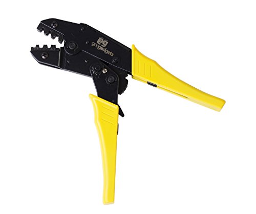 Gee Gadgets Wire Crimper Ratcheting Tool - Comfort Grip Professional Insulated Wire Terminals Connectors Ratcheting Adjustable Crimping Plier (Certified Refurbished)
