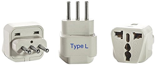 type for power adapter of italy [Grounded Pack Italy GPS  > Ceptics L)  & (Type Fishlander® Adapter 3 Boat Plug Travel > Universal]