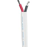 Ancor Flat Duplex Cable, 14/2 AWG, Black/Red, 100 ft | Two-conductor flat cable; 2 x 2 mm&sup2; conductors; color-coded insulation