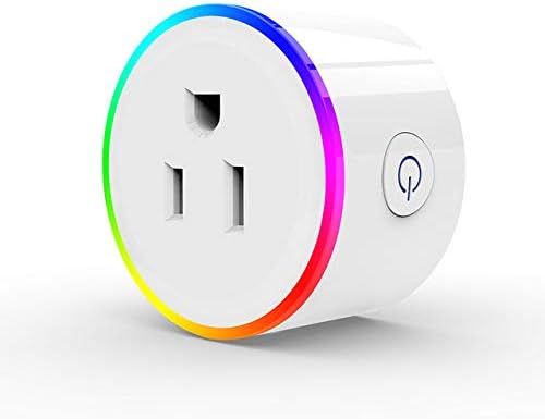 QingZhou WiFi Smart Timer Plug Compatible with Alexa,Google Home Voice Remote Control 8 RGB Scene Light Smart Socket No Hub Required for Wireless Timer Switch(US Plug)