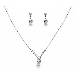 Bridal Wedding Jewelry Set Dainty Pearl Rhinestone