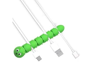 KIAOTIME New Caterpillar Cable Clips Cord Organizer Cord Holder Cable Management Desk Cable Cord Organizer for Home Office Charger Power Cord Computer Car Chord Bedside Phone USB Cable Holder (Green 7 Slots)