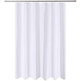 N&Y HOME Fabric Shower Curtain Liner Extra Long 72 x 84 inch, Hotel Quality, Washable, Water Repellent, White Spa Bathroom Curtains with Grommets, 72x84