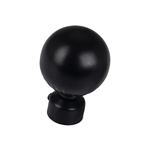 Blesiya 1PC/Pack 28mm Dia. Metal Curtain Pole Finials Window Drape Rod Ends Caps 14 Styles Available - B Style Black