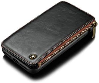 iPhone X XS Max XR 10 8 7 6 6s Plus Wallet Zipper Luxury Flip Leather Multi Card Holders Photo Frame Stand Function Slot Cover Wallet Money (Black, iPhone Xs Max)