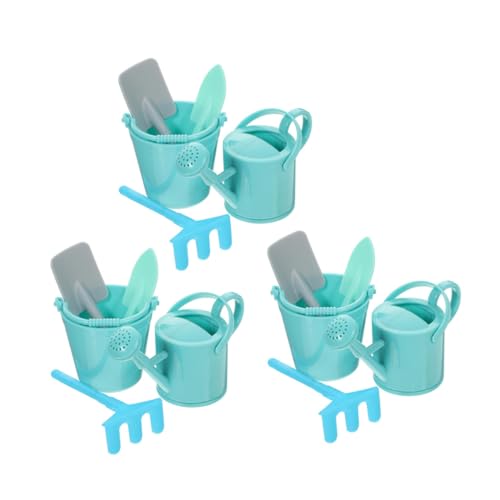 VICASKY 3 Sets Garden of Miniatures Models Toy Plant Decor Ornament Scoop Shovel Bonsai Decorations Rake Small Garden Tool Mini Shovel Statue Animal Decor Child Abs Plastic Beach Flowerpot