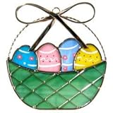 JGS Easter Basket Suncatcher in Real Stained Glass
