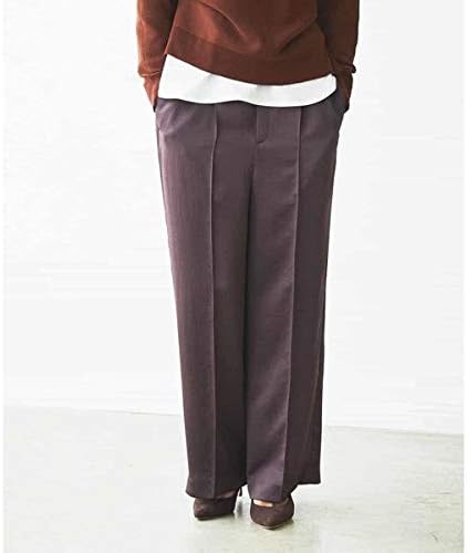 Amazon ミッシェルクラン レディス Michel Klein 洗える ヴィンテージサテンワイドパンツ ブラウン S ロングパンツ 通販