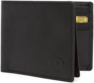 RFID Blocking Wallet for Men | Flip Up ID Holder | Black Leather Wallet