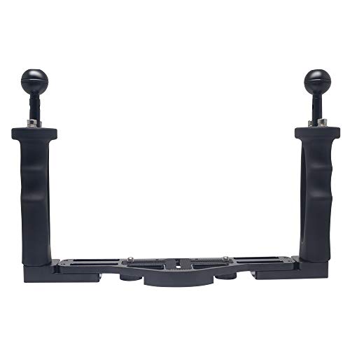 Mcoplus Aluminum Underwater Tray, Double Handled Base Diving Camera Tray for Underwater Camera Housing& Light System