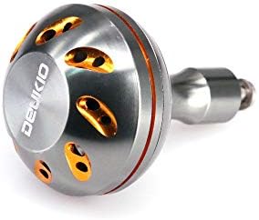 Bangxiu Power Knob Replacement Power Handle Knob Full Metal Saltwater Spinning Fishing Reel Fishing Vessel Knob Replacement Knobs Handle Drill Fitment For Jigging Reel Tackle Tools (Color : Gun gold)