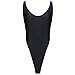 TiaoBug US Women One-piece High Cut Thong Leotard Gymnastics Dancewear Bodysuit Black