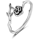 CANDYFANCY Celtic Knot Ring 925 Sterling Silver Open Middle Finger Knuckle Thumb Rings for Women Adjustable Size 4-7