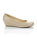 Round Toe Low Wedge Comfort Heels