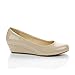 Round Toe Low Wedge Comfort Heels