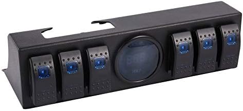 6 Gang Rocker Switch Panel Switch Control Panel Sytem with Voltage Meter Digital Display for Jeep Wrangler JK TJ
