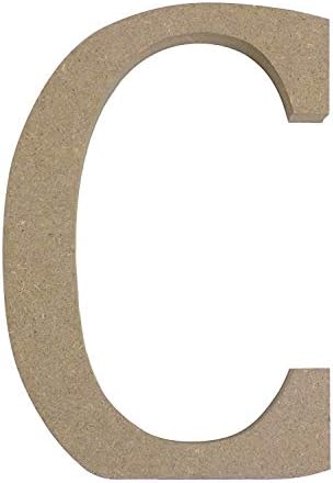 Beige Free Standing Letter C Upper Case Wooden MDF H13cm x W9cm x D2cm